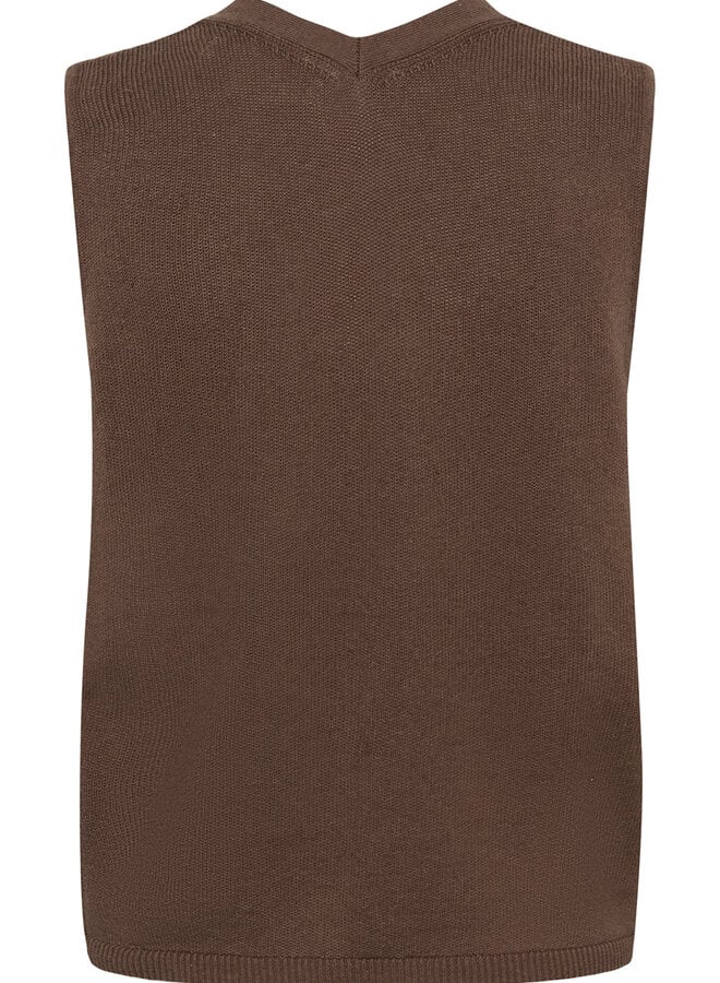 Tricot InWear Deva sans manches à col V brun nougat