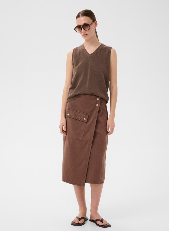 Tricot InWear Deva sans manches à col V brun nougat