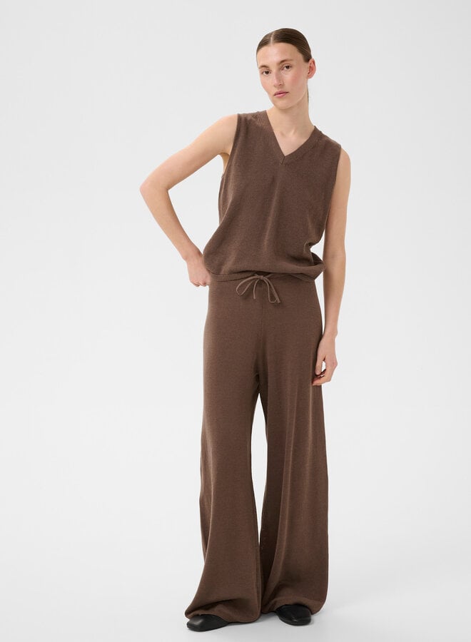 Tricot InWear Deva sans manches à col V brun nougat