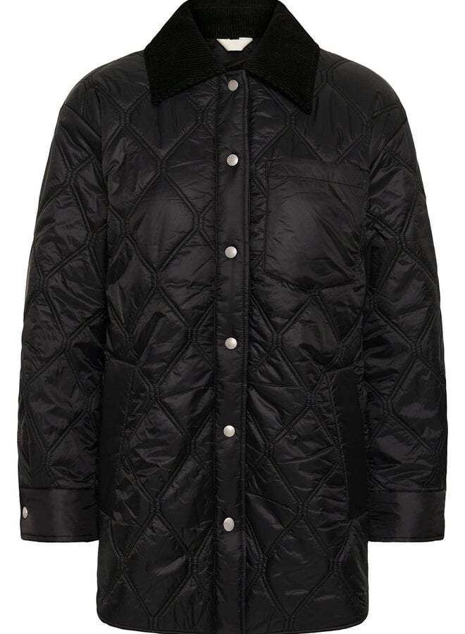 Manteau InWear Houston à col classique en corduroy matelassé noir