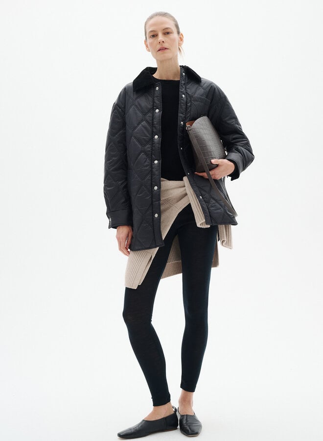 Manteau InWear Houston à col classique en corduroy matelassé noir