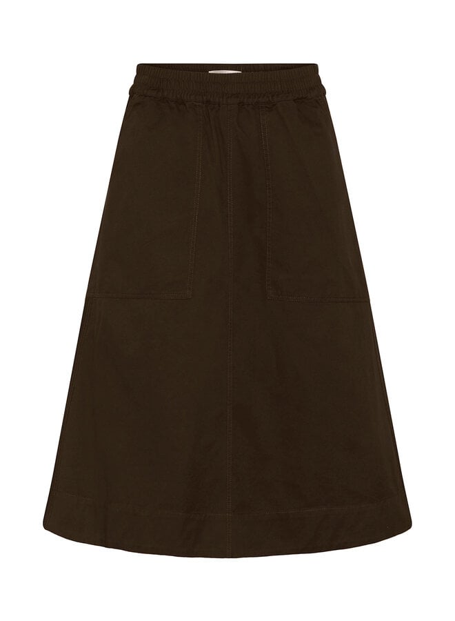 Jupe midi InWear Haiko à taille élastique brun chocolat