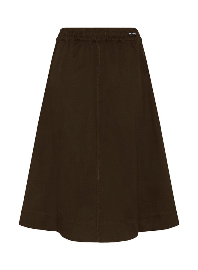 Jupe midi InWear Haiko à taille élastique brun chocolat
