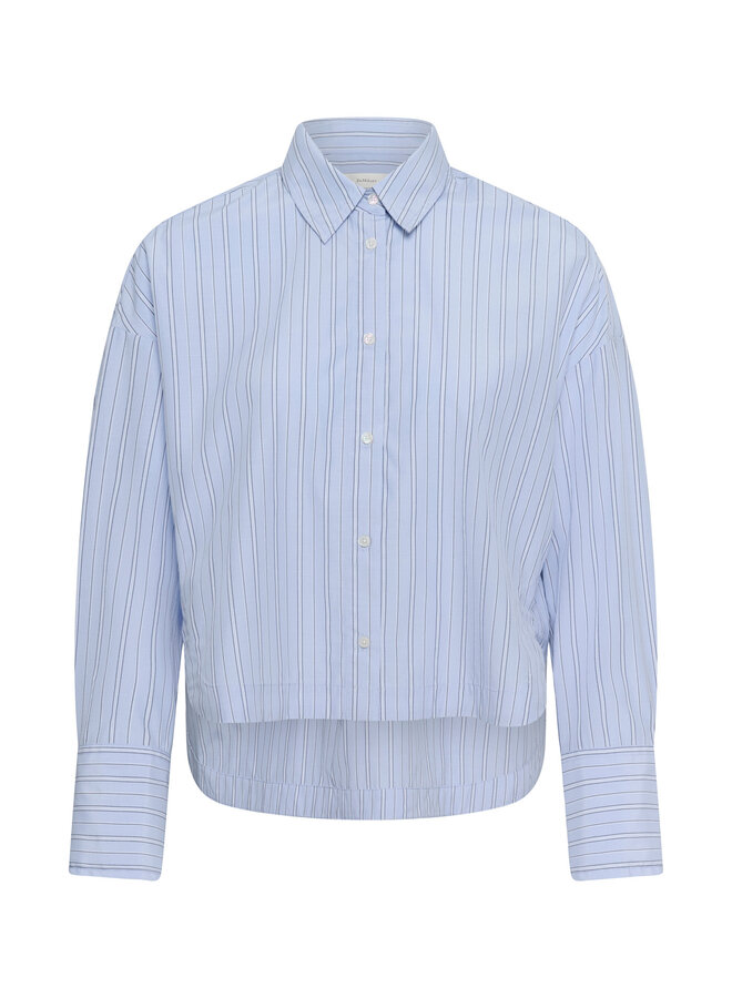 Chemise InWear Halen courte bleue rayée