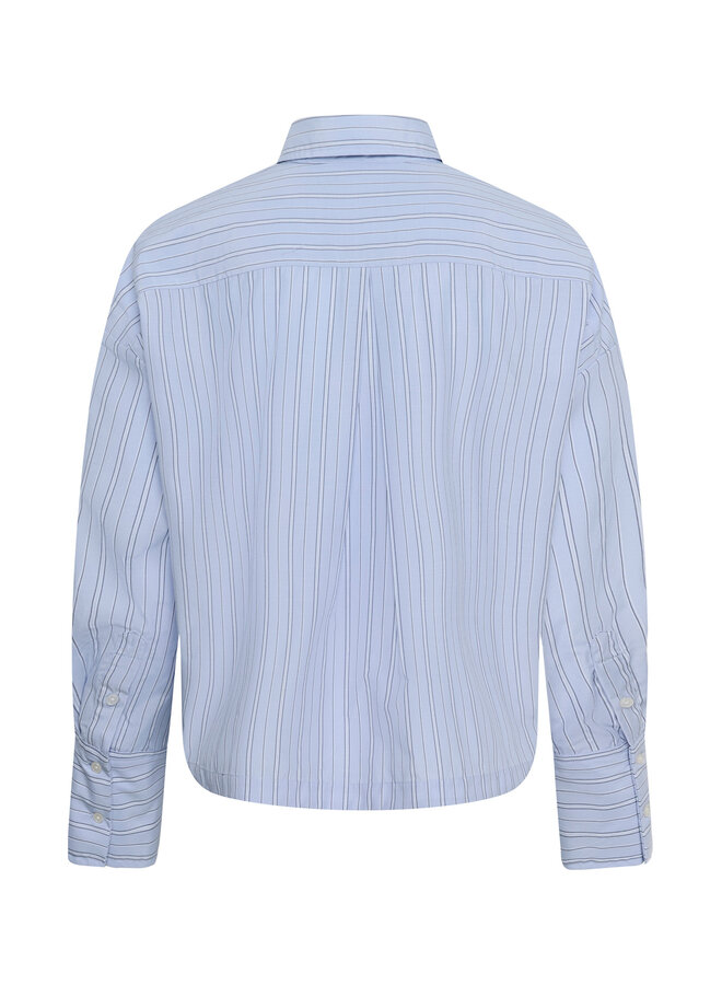 Chemise InWear Halen courte bleue rayée