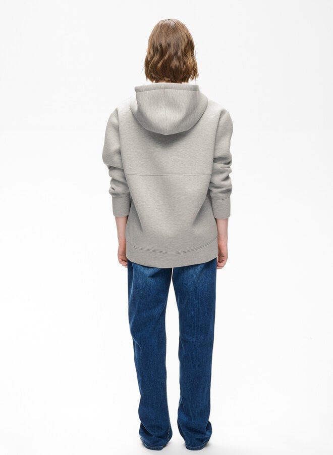 Cardigan InWear Asvini effet scuba à capuche & zip gris pâle mélange