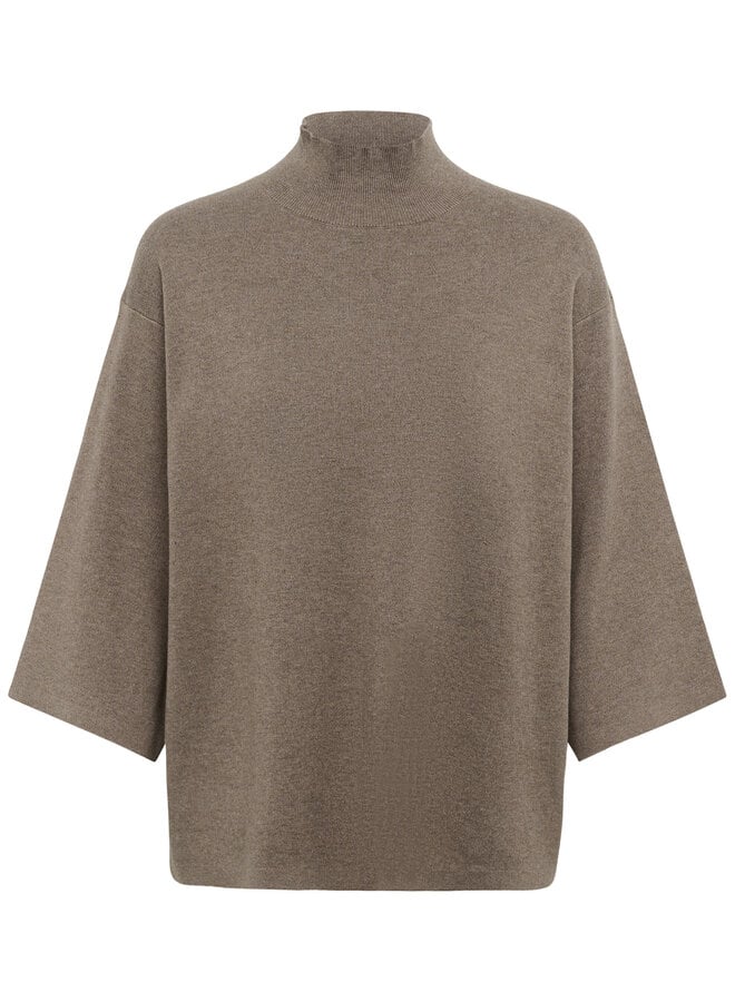 Tricot InWear Tilda à col montant en coton gris cendre mélange