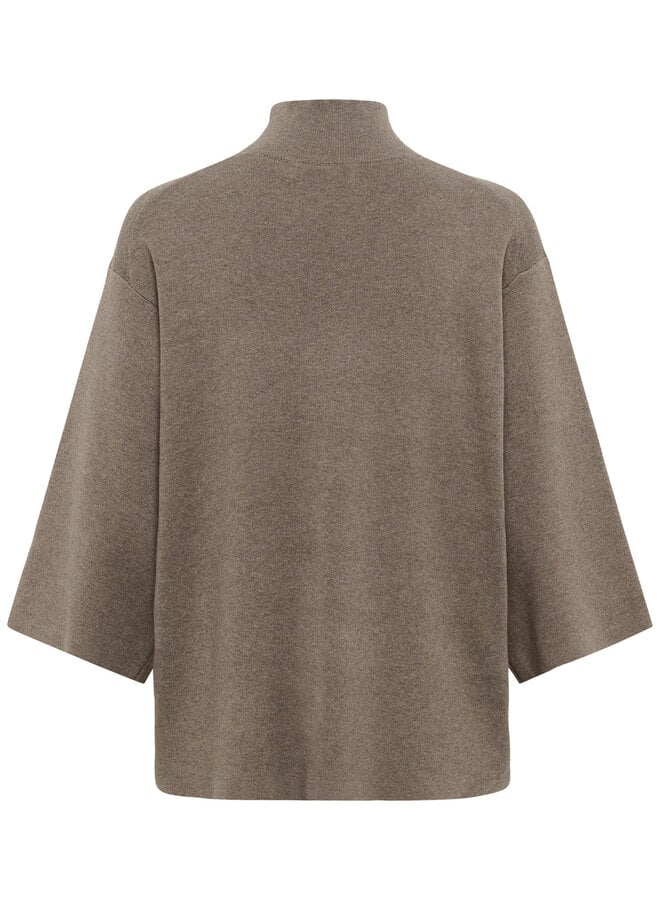 Tricot InWear Tilda à col montant en coton gris cendre mélange