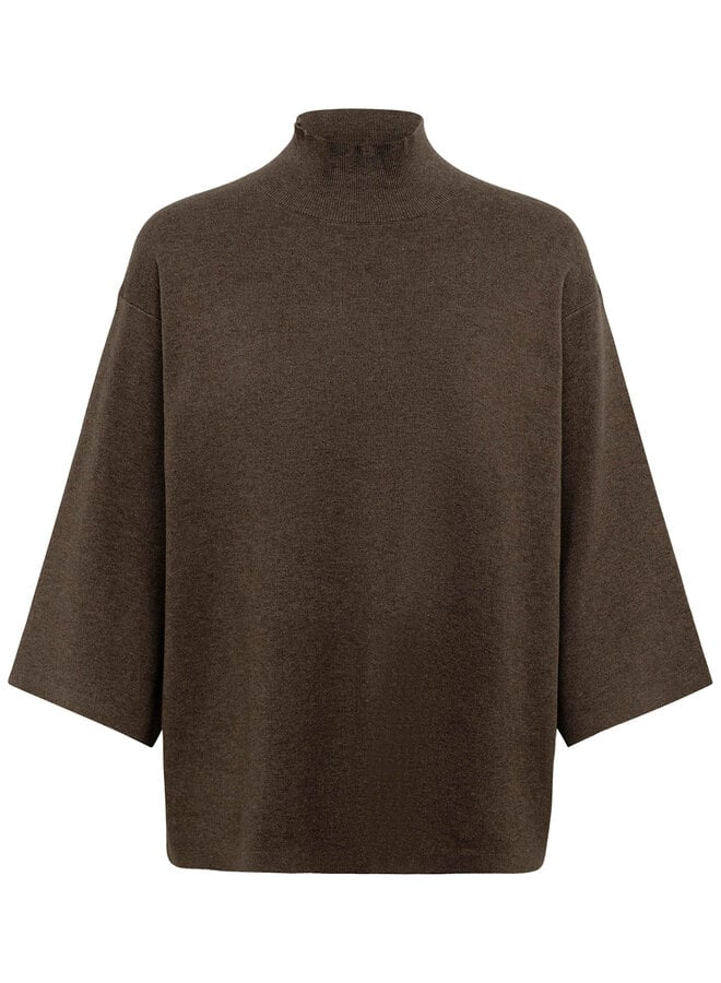 Tricot InWear Tilda à col montant en coton brun chocolat mélange