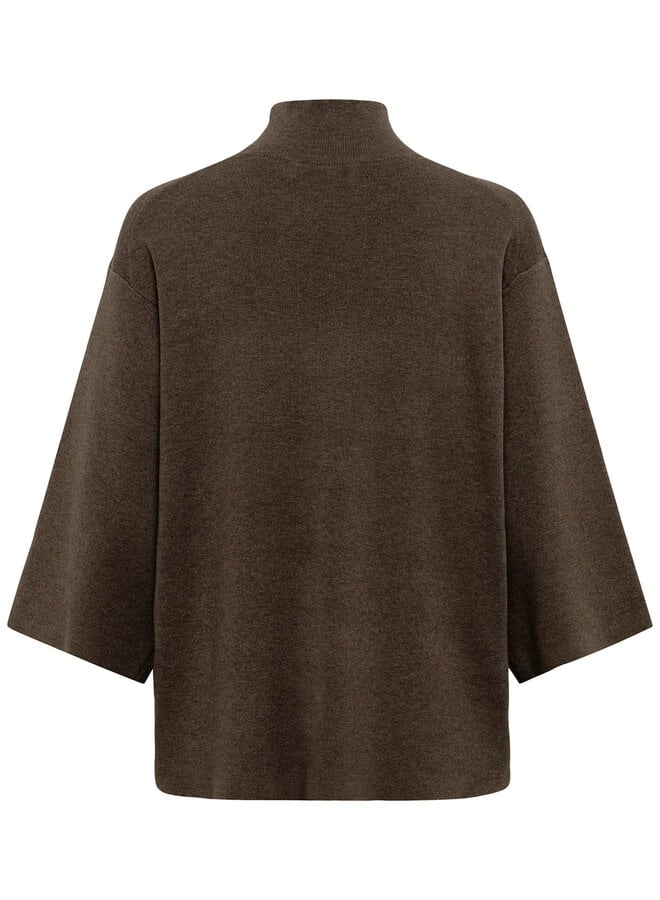 Tricot InWear Tilda à col montant en coton brun chocolat mélange
