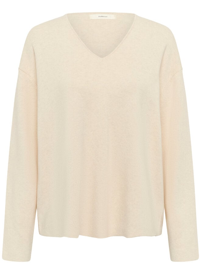 Tricot InWear Tilda à col V en coton écru
