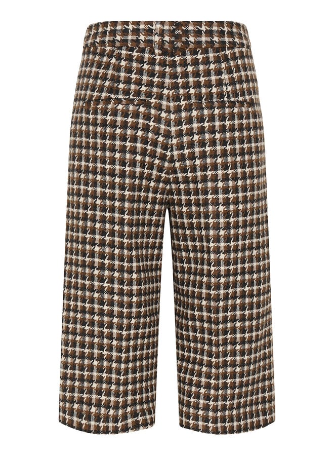 Culotte InWear Carsonne pied-de-coq écru, gris charcoal & noisette