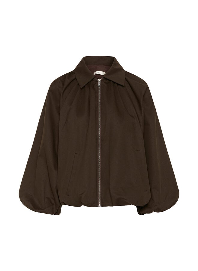 Jacket InWear Haiko à col classique à zip ballon brun chocolat