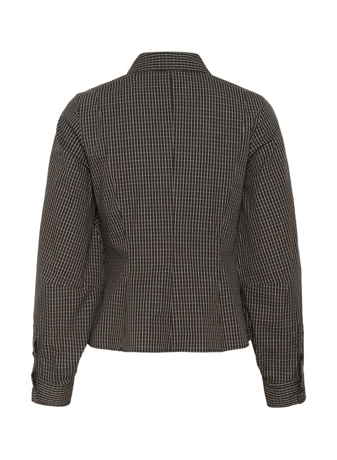 Chemise InWear à col classique noire à carreaux gris & écrus