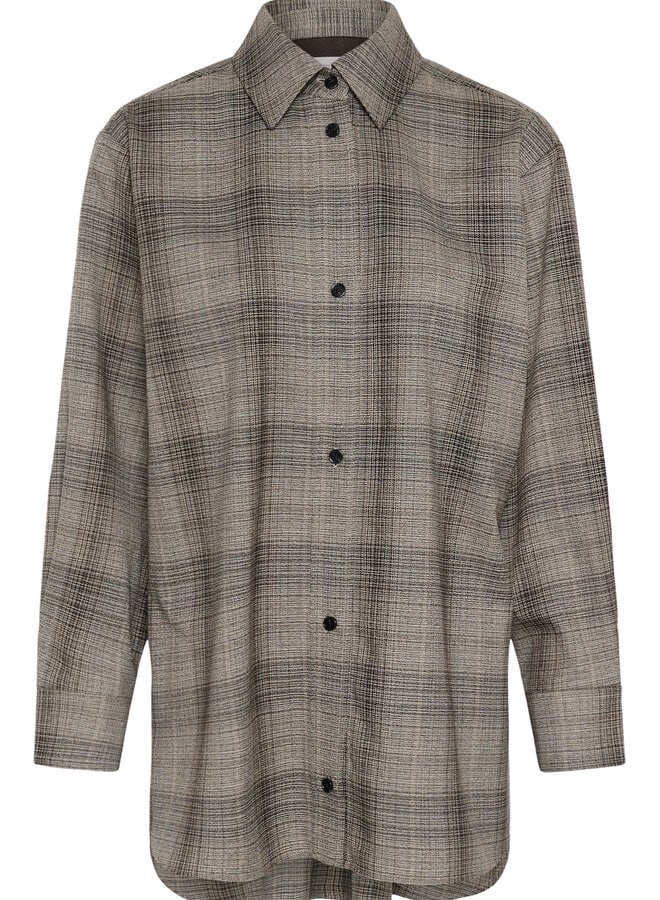 Chemise InWear Checkie surdimensionnée Prince-de-Galles brun & gris cendre