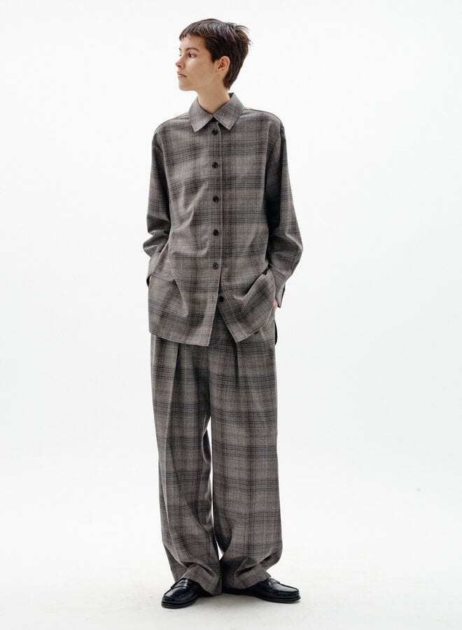 Chemise InWear Checkie surdimensionnée Prince-de-Galles brun & gris cendre