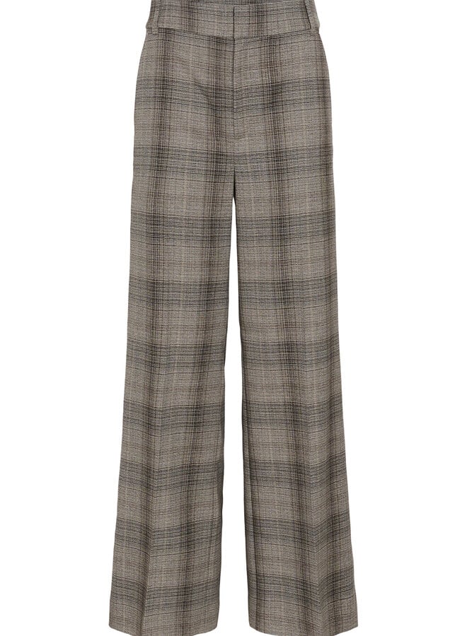 Pantalon InWear Checkie Straight Prince-de-Galles brun & gris cendre
