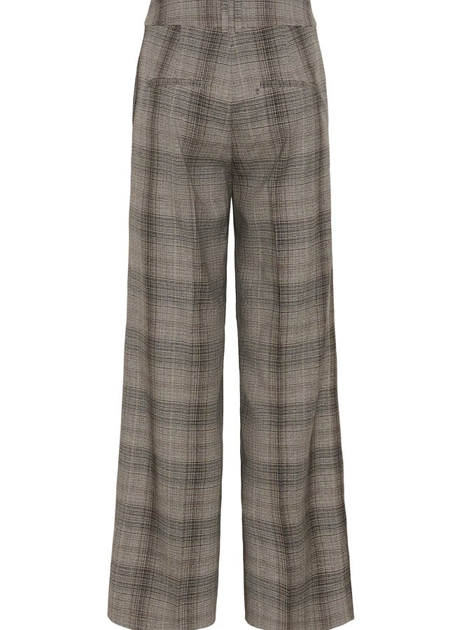 Pantalon InWear Checkie Straight Prince-de-Galles brun & gris cendre