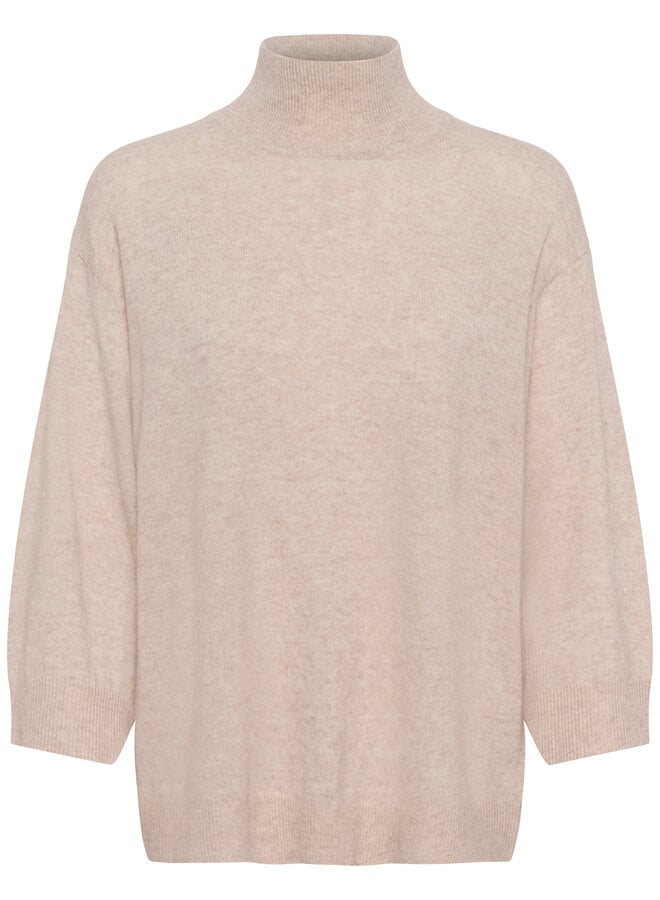 Tricot InWear Tally Monika  à col montant à manches 3/4 gris cendre mélange