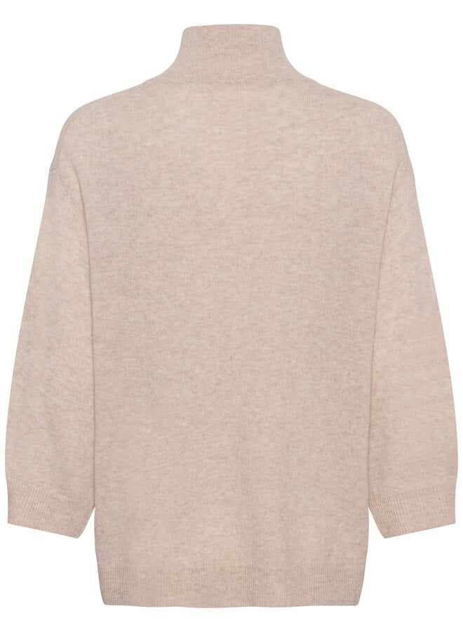 Tricot InWear Tally Monika  à col montant à manches 3/4 gris cendre mélange