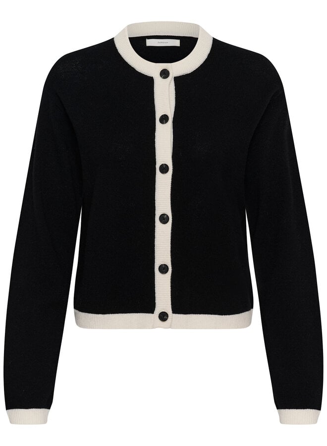 Cardigan InWear Tally Monika noir bordé écru