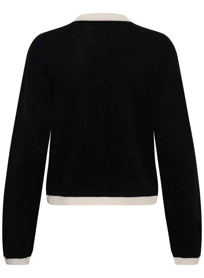 Cardigan InWear Tally Monika noir bordé écru