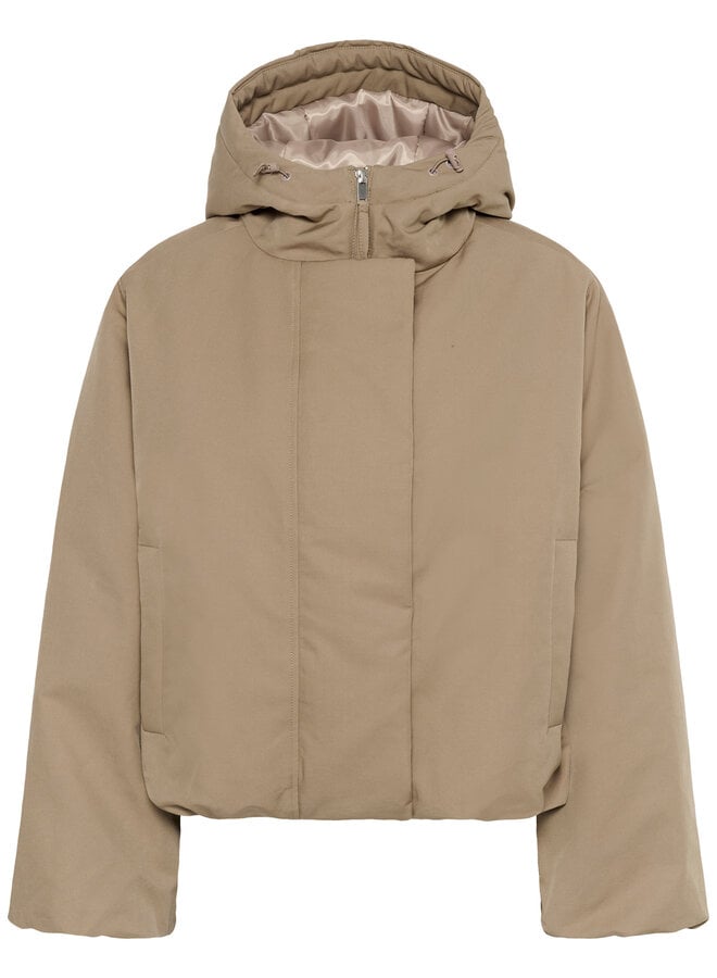 Manteau Soaked Alicie court à capuche beige