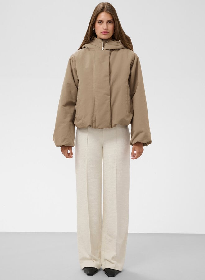 Manteau Soaked Alicie court à capuche beige