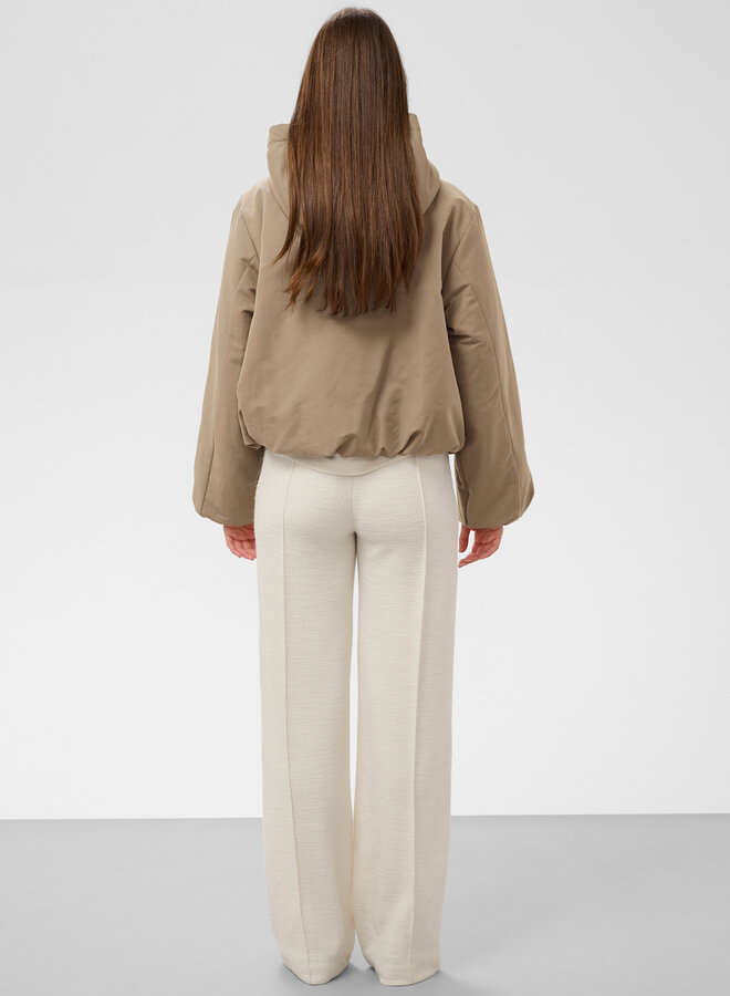 Manteau Soaked Alicie court à capuche beige