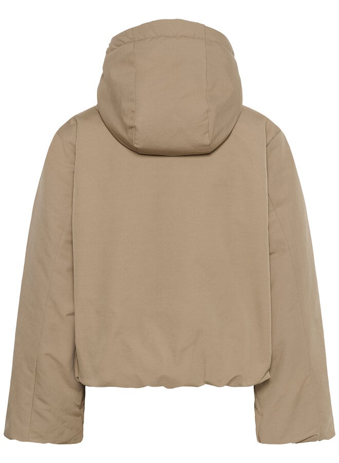 Manteau Soaked Alicie court à capuche beige