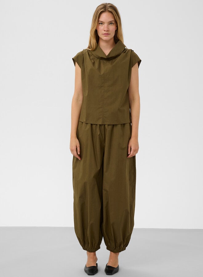 Blouse Soaked Molopo à col montant vert khaki