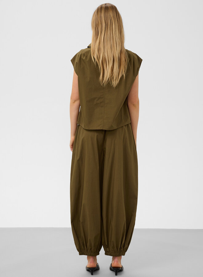 Blouse Soaked Molopo à col montant vert khaki