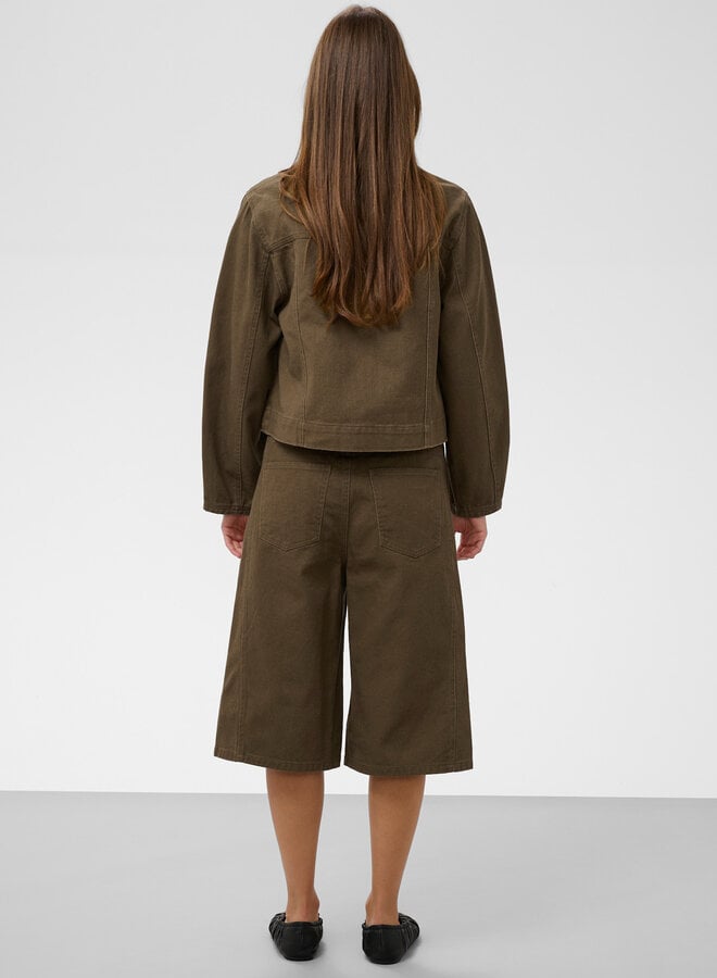 Jacket Soaked Sanaga à col classique vert khaki