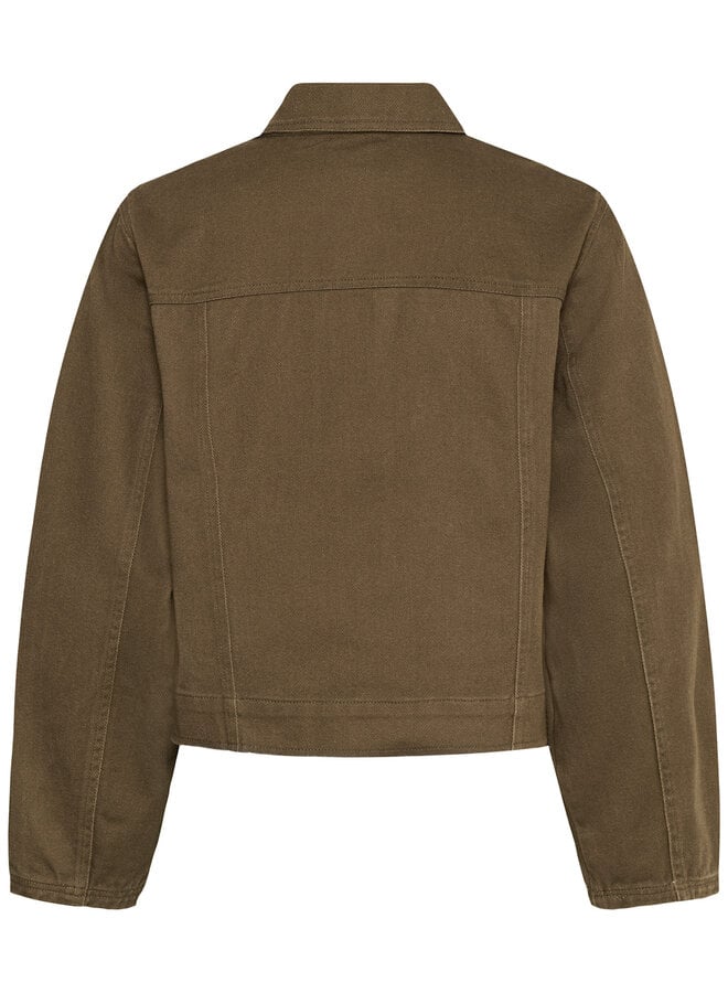 Jacket Soaked Sanaga à col classique vert khaki