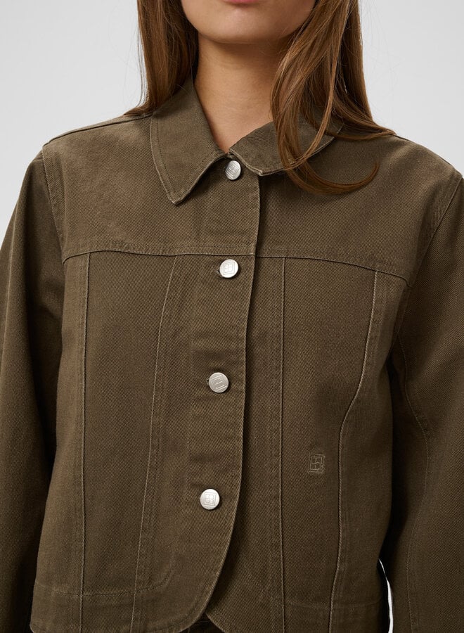 Jacket Soaked Sanaga à col classique vert khaki