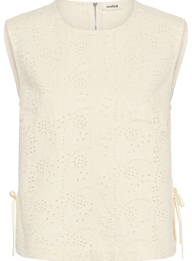 Haut Soaked Tano Chamy à broderies anglaises ivoire