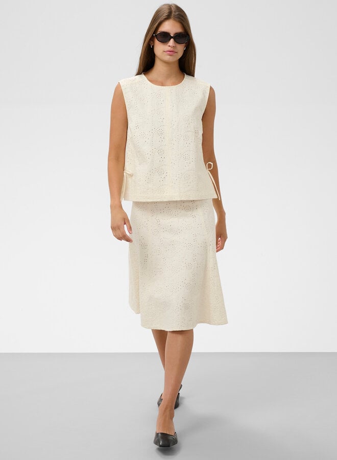 Haut Soaked Tano Chamy à broderies anglaises ivoire