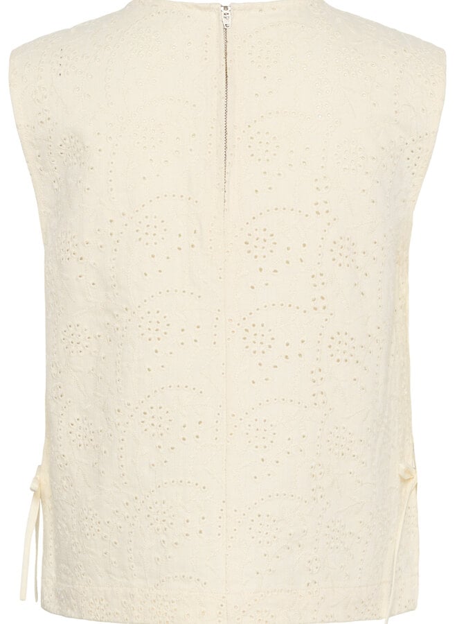 Haut Soaked Tano Chamy à broderies anglaises ivoire