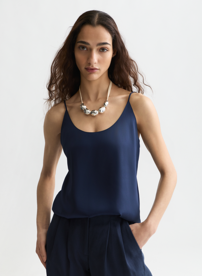 Camisole Scotch & Soda à bretelles spaghettis bleu indigo