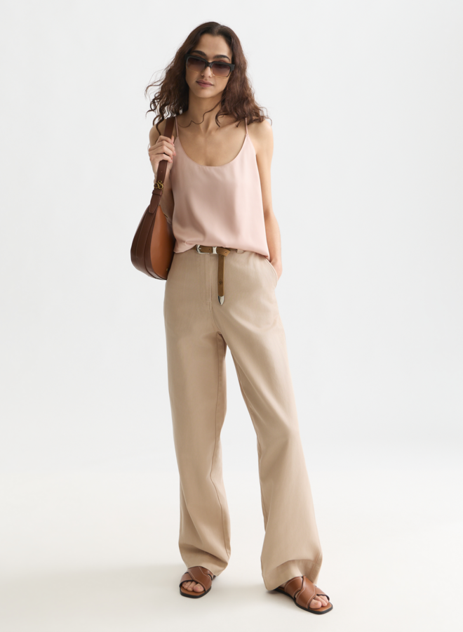 Camisole Scotch & Soda à bretelles spaghettis rose cendré