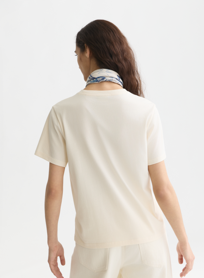 T-shirt Scotch & Soda crème avec logo en coeur bleu indigo