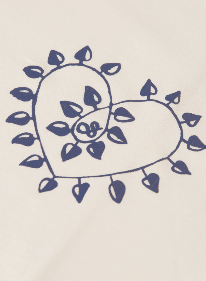 T-shirt Scotch & Soda crème avec logo en coeur bleu indigo