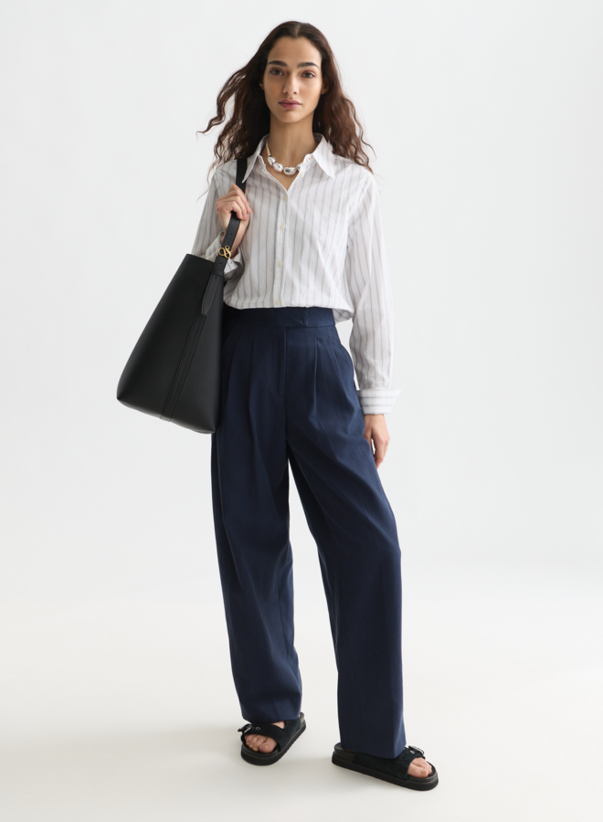 Chemise Scotch & Soda à col classique blanche rayée bleue