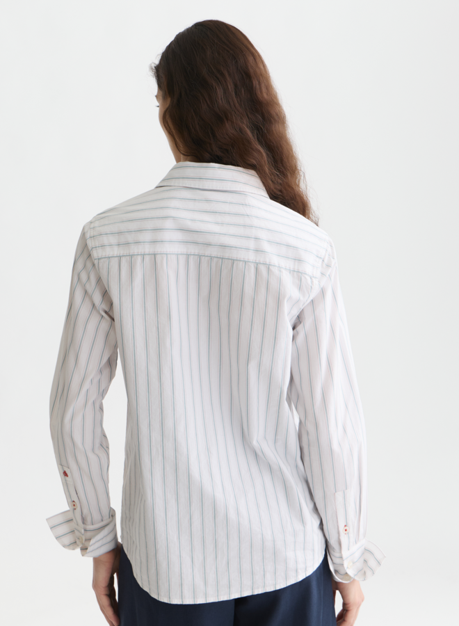 Chemise Scotch & Soda à col classique blanche rayée bleue