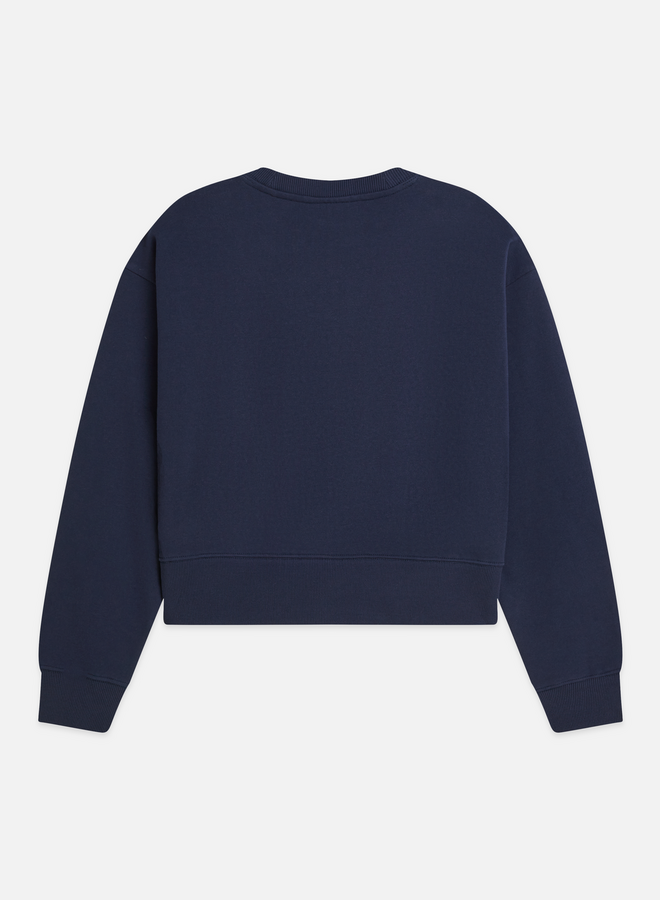 Chandail Scotch & Soda molletonné bleu nuit avec logo ruban crème
