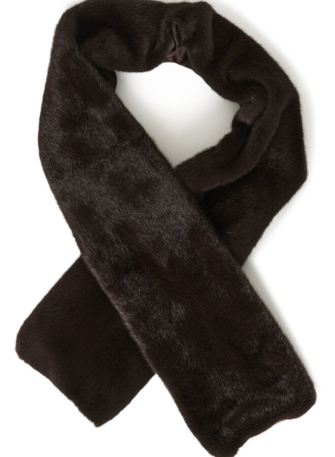 Foulard InWear Zabelle en fausse fourrure brun chocolat