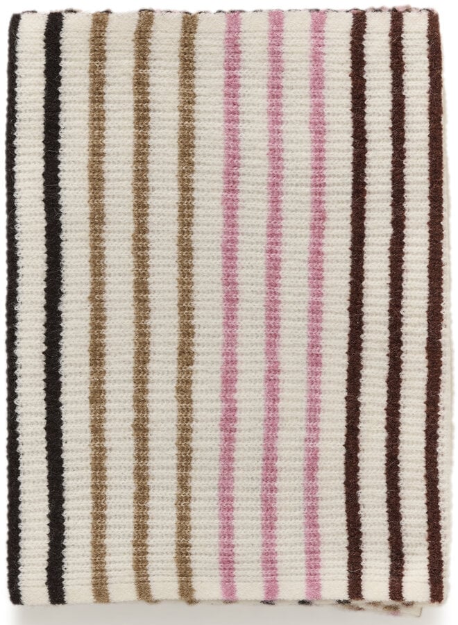 Foulard InWear Guna écru rayé rose, noir, rouille multi