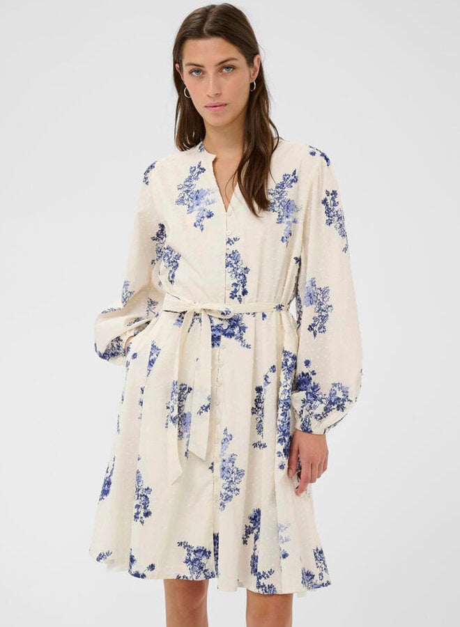 Robe Part Two Avira écrue fleurie bleu