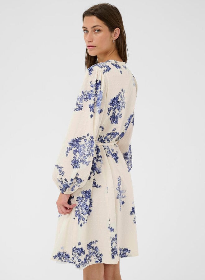 Robe Part Two Avira écrue fleurie bleu
