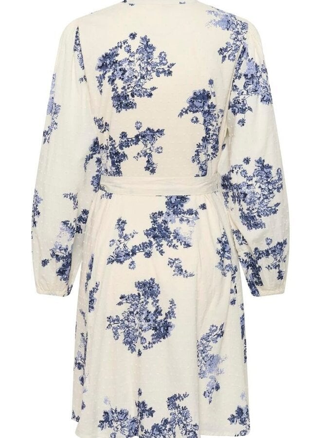 Robe Part Two Avira écrue fleurie bleu